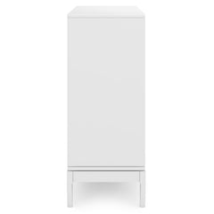 Hephaestus 48 inch Wide Solid Hardwood Mid-Century Modern Medium Storage Cabinet in White