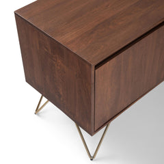 Nova 60 inch Wide Solid Mango Wood TV Stand in Urban Brown For TVs up to 65 inches