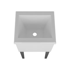 Earth Utility Tub with 4 Legs and Large Wash Basin, White / Black Wengue