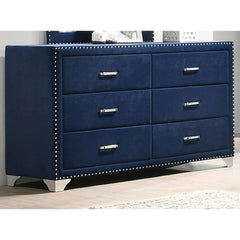 Hades Pacific Blue 6-drawer Upholstered Dresser