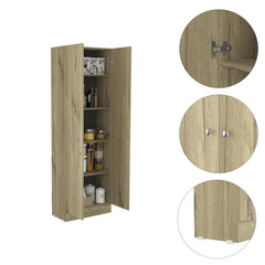 Valhalla Cabinet, Double Door, Five Shelves -Light Oak / Black