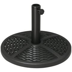 30 lbs. Market Umbrella Base Holder 18" Heavy Duty Round Parasol Stand with Rattan Design for Patio, Black