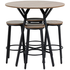5-Piece Bar Table and Chairs Set, Space Saving Dining Table & 4 Stools