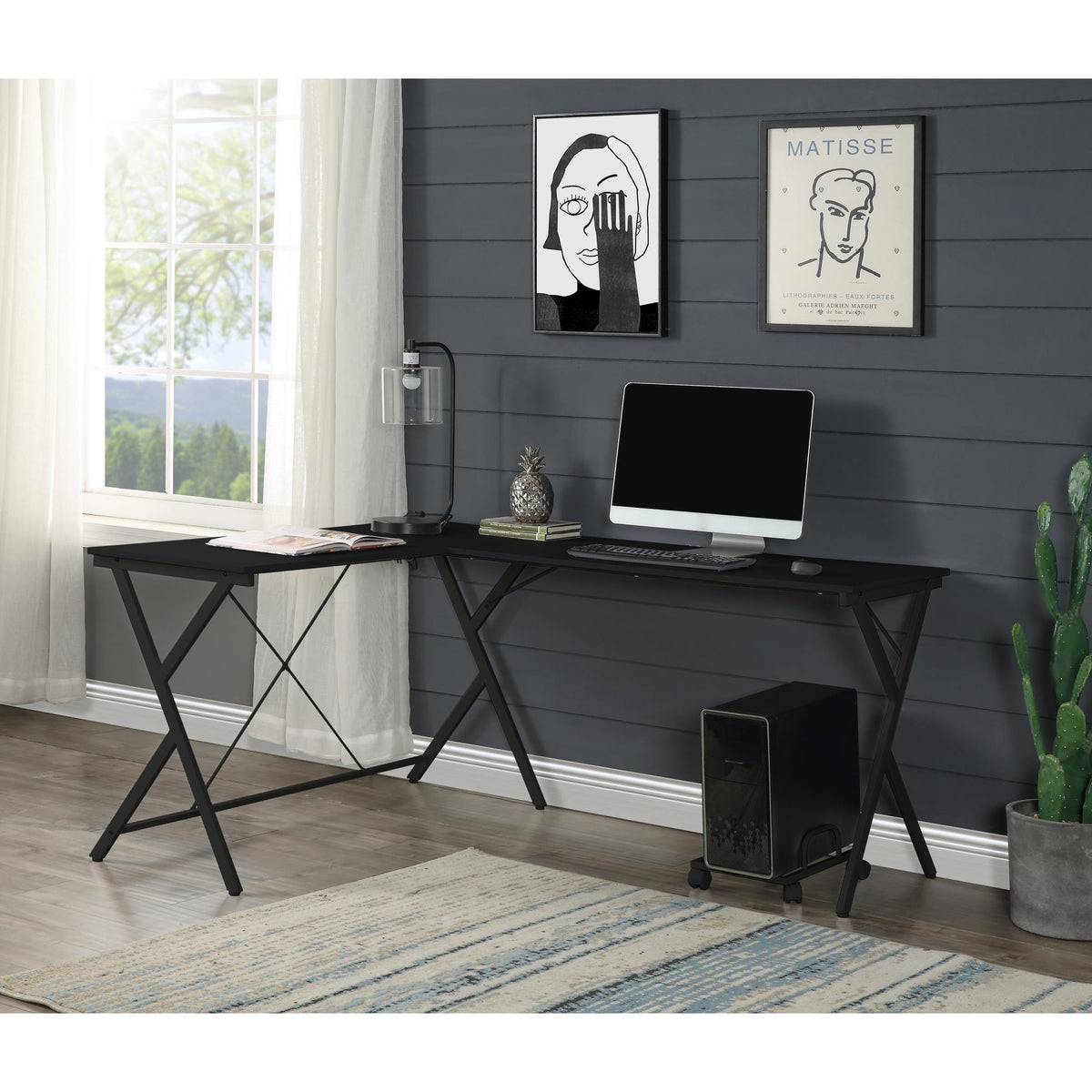 Star Black Finish Computer Desk