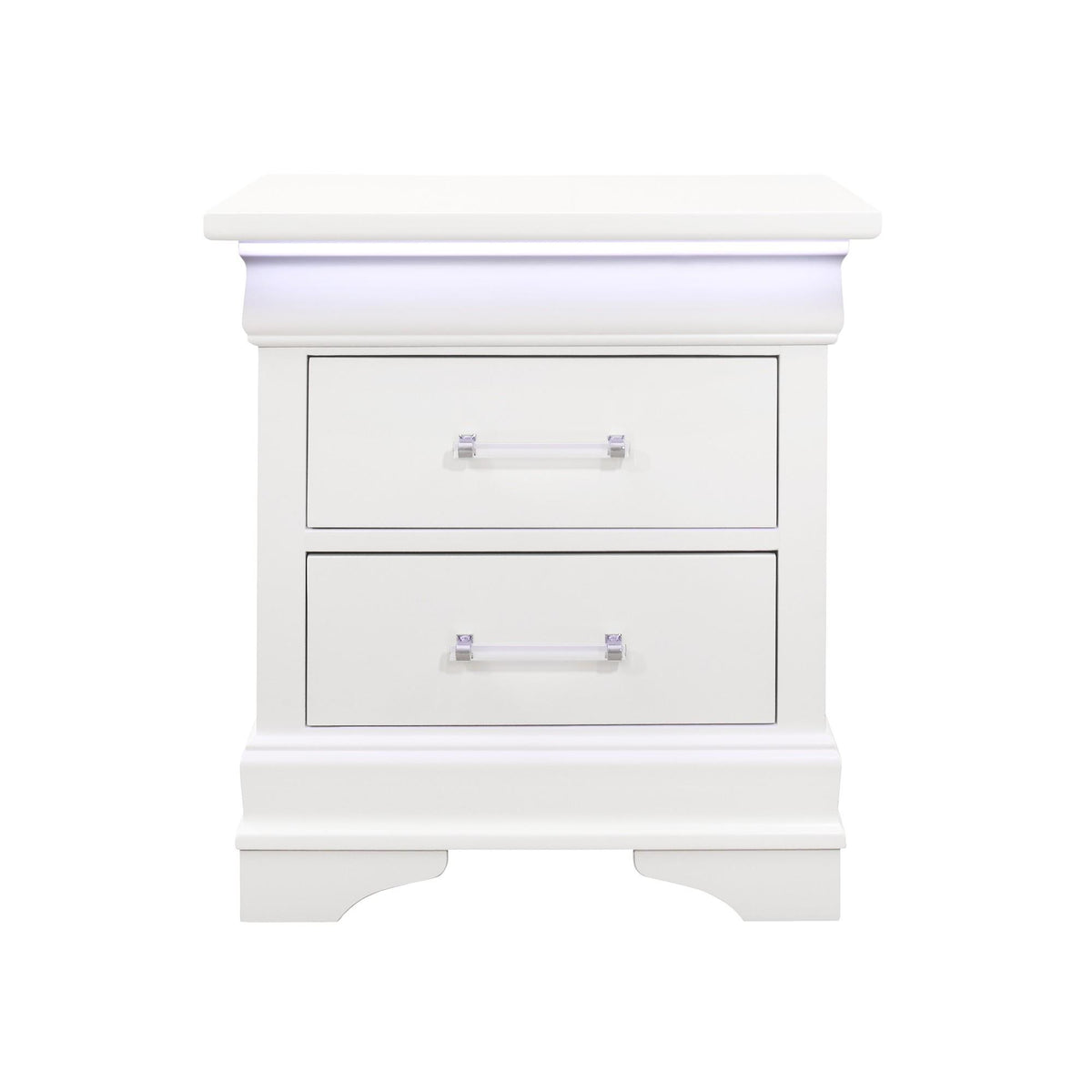 SHOWCASE WHITE NIGHTSTAND WITH LED