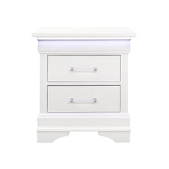 SHOWCASE WHITE NIGHTSTAND WITH LED