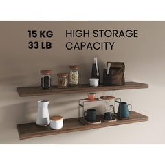 Demeter 1.5" H, 2 Shelves, Dark Brown - Living Room
