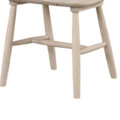 Moon Side Dining Chair Set of 2, Spindle Back, Tapered Legs, White Oak Wood