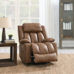 Venus Brown Leather Aire Power Motion Recliner with Lift, Heating & Massage Function