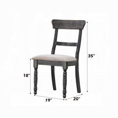 Rustic Style Gray Finish Dining Side Chairs Set of 2pcs Light Brown Upholstered Seat Wooden Dining Furniture