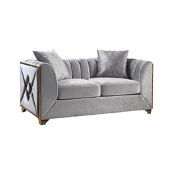 Demeter Modern Style Loveseat in Silver