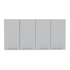 120 Wall Cabinet , Four Doors, Two Cabinets, Two Shelves -White