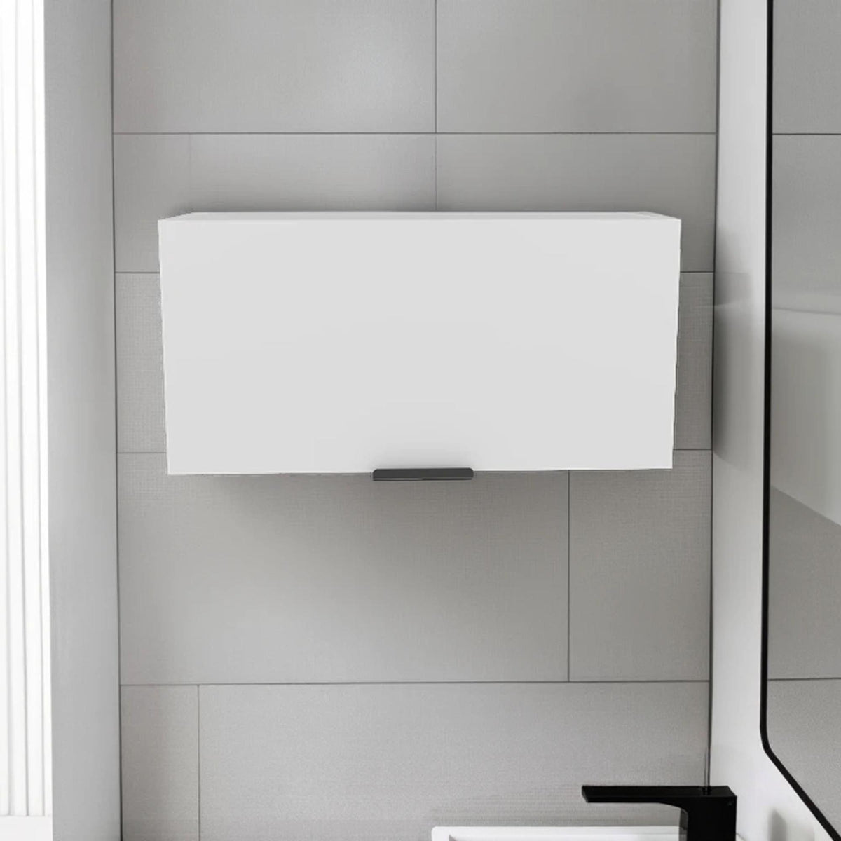 Museum Pull-Up Door Wall Cabinet, Compact Kitchen, Garage or Bathroom Storage Unit
