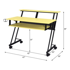 Halo Yellow & Black Finish Music Recording Studio Desk