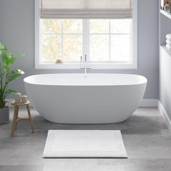 1 PCS 17x24" 100% Cotton Tufted 3000 GSM Reversible Bath Rug White