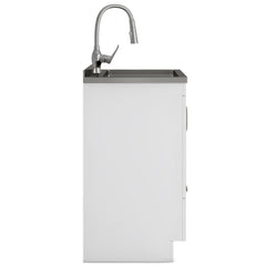 Melody - Deluxe 24" Laundry Cabinet with Pull-out Faucet and Stainless Steel Sink - White