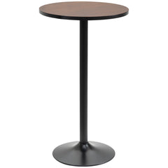 41" H Bar Height Round Bar Table, Rustic Industrial Pub Table, Elm Wood Top Bistro Table with Metal Base