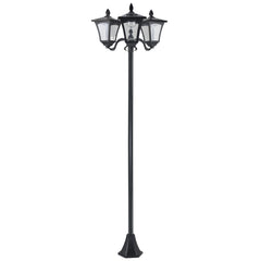 Outdoor Lamp Post Lights, Triple Head Solar Powered Lamp, Street Vintage Solar Post Lamp, for Backyard, Garden Pathway, Driveway, 72 Inches