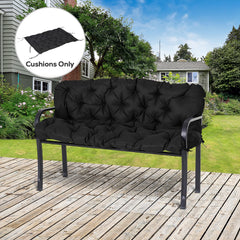 59" x 38" Tufted Bench Cushion for Outdoor Furniture, 3-Seater Replacement for Swing Chair, Patio Sofa/Couch, Black