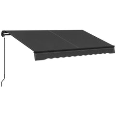 10' x 8' Retractable Awning, 280gsm UV Resistant Sunshade Shelter for Deck, Balcony, Yard, Dark Gray