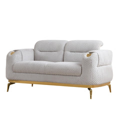 Vista Modern style Loveseat made with wood and Gold accents in Gray same as B009P303214 (CA Warehouse inventory)