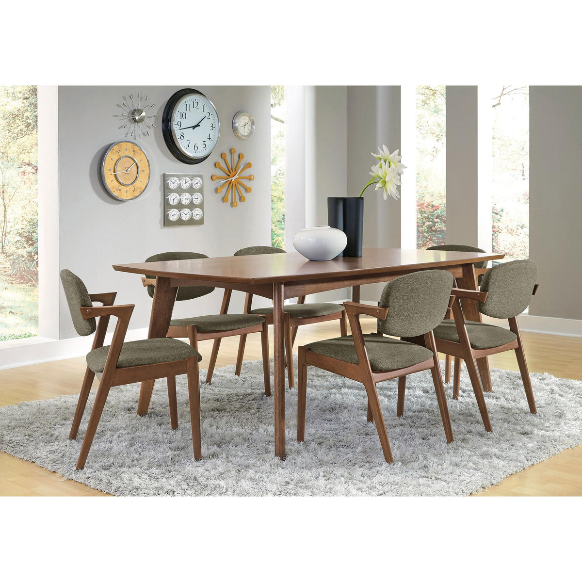 Helen Grey and Dark Walnut 7-piece Dining Set