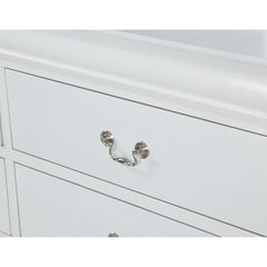 1pc White Finish Two Drawers Louis Philip Nightstand Solid Wood Contemporary & Simple Style