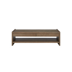 Wood Top 2 Drawer Cocktail Table - Cocoa