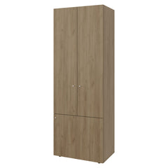 Celestia 66.9" H, 3 Doors, 3 Shelves, Natural Oak / White - Bedroom