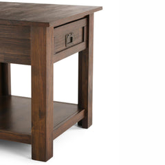 Hector - End Table - Distressed Charcoal Brown