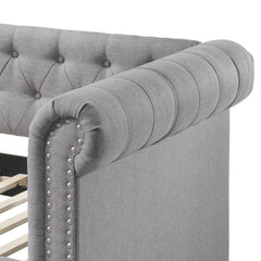Quasar Smoke Gray Fabric Daybed W/Trundle (Twin)