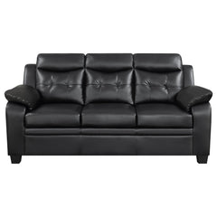 Rhapsody Black 2-piece Faux Leather Living Room Set