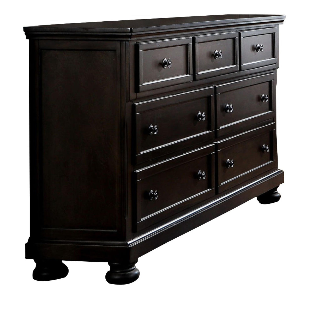 Armageddon Transitional Style Dressing Table With Hidden Drawers, Dark Brown