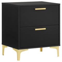 Paris Black/Gold 4-piece Tufted Panel Queen Bedroom Set