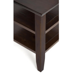 Eternity Solid Wood Narrow Side Table in Brunette Brown