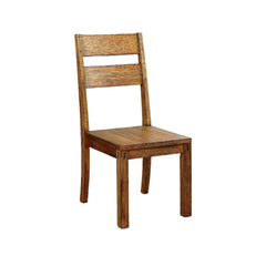 Dark Oak Rustic Style Solid wood Kitchen Set of 2pc Dining Chairs Panel Back Chairs Dining Room