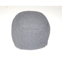 SEMI-Rounded Pouf - Cable Knitted - Handmade - Perfect Seating for Children and Adults - Footrest for Living Room or Bedroom - 100% Cotton Pouf (21" X 21" X 18")