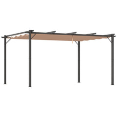 10' x 13' Outdoor Pergola Gazebo Backyard Canopy Cover Adjustable Sunshade, Gray