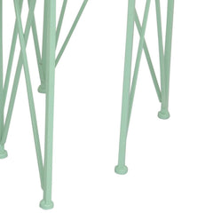 Odysseus 3pc Nesting Plant Stand Table, Brown Wood, X Cross Green Metal