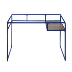 Star Glass Top & Blue Finish Writing Desk