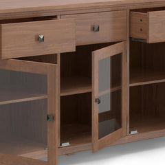 Gallery 54 inch Wide Solid Wood Sideboard Buffet in Medium Saddle Brown