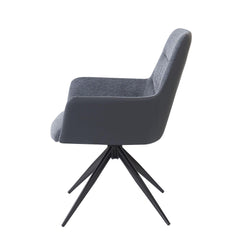 Quasar Gray Fabric Arm Chair (Set of 2)
