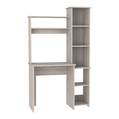 Valhalla Writintg Desk, Two Superior Shelves, Five Cubbies -Light Gray