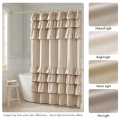 1- Piece 72x72" Ruffled Shower Curtain