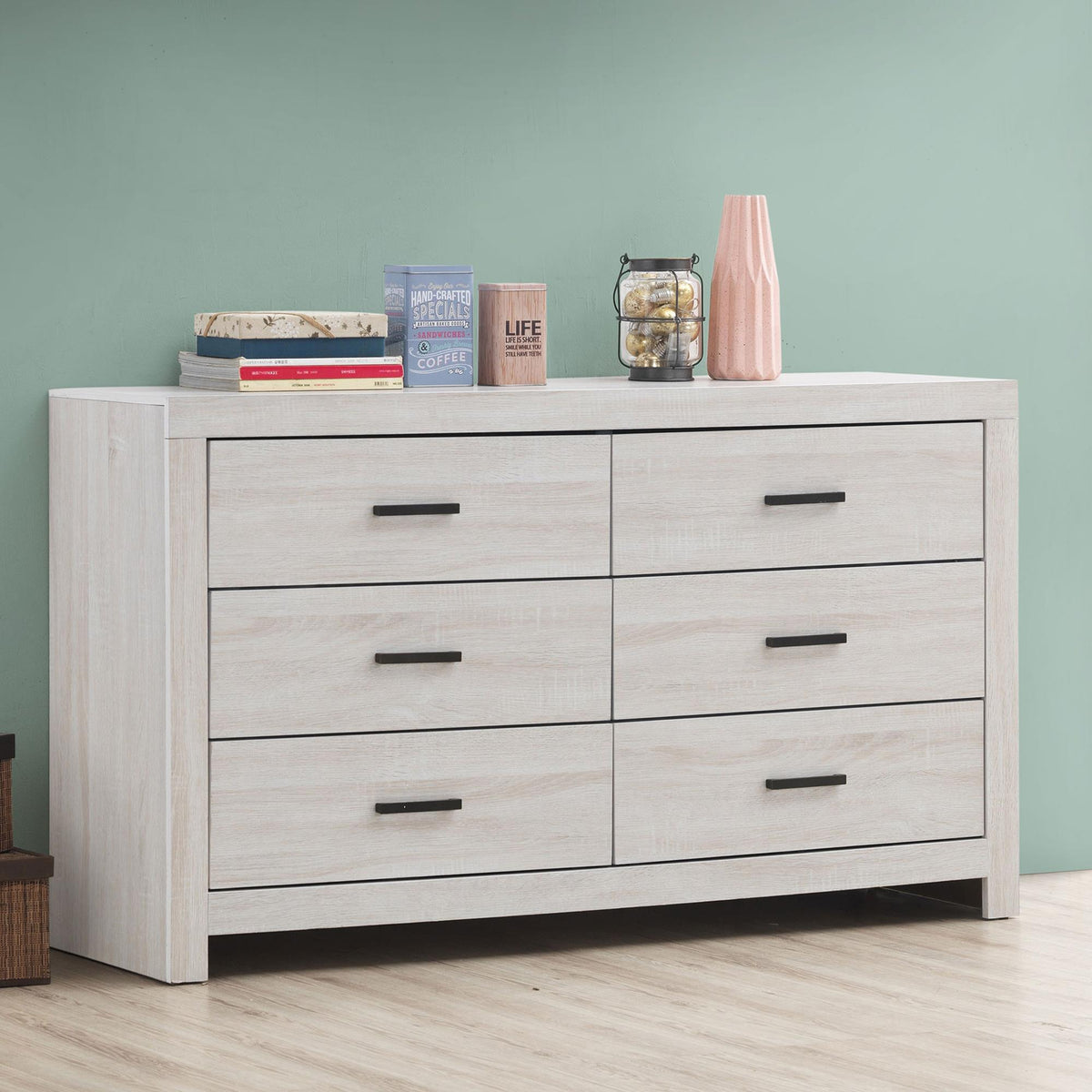 Agamemnon Coastal White 6-drawers Dresser