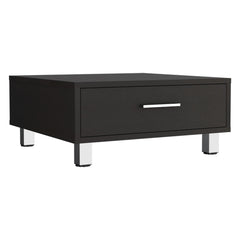 Odyssey Coffee Table, One Drawer, Four Legs -Black