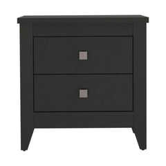 Halo Nightstand , End Table, Side Table Two Shelves, Four Legs -Black