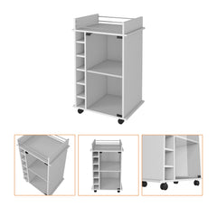 Shangri-La 6-Bottle 3-Shelf Bar Cart White