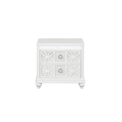 Hades Modern Style 2 Drawer Nightstand made with wood and LED in White