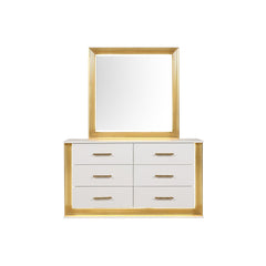 Epimetheus Contemporary Style 6-Drawer Dresser Made with Wood & Gold Finish(Includes Only dresser)